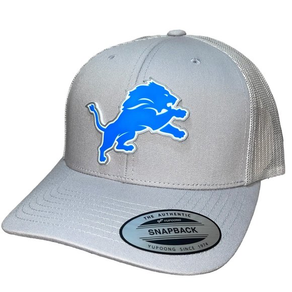 Detroit Lions 3D YP Snapback Trucker Hat- Silver - Picture 2 of 4